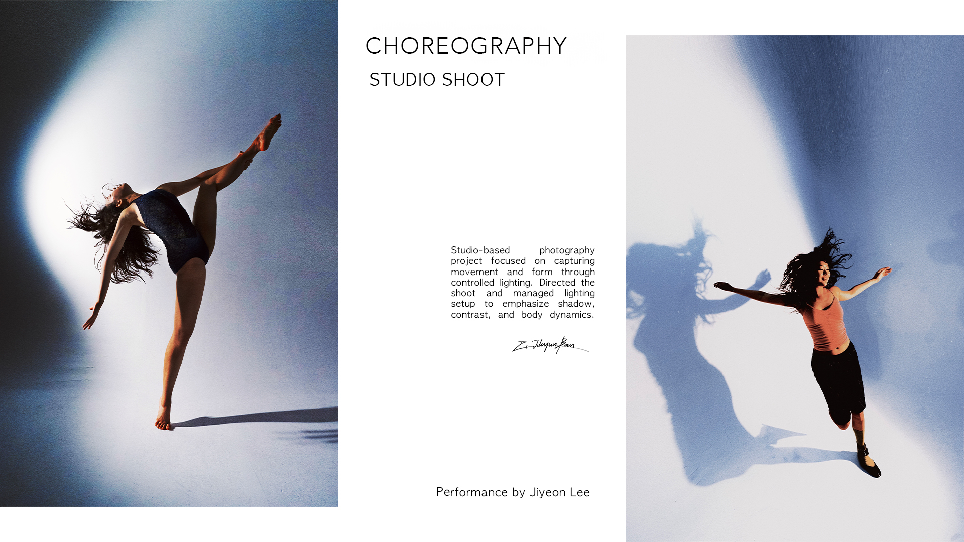 Studio choreography and profile photography spread